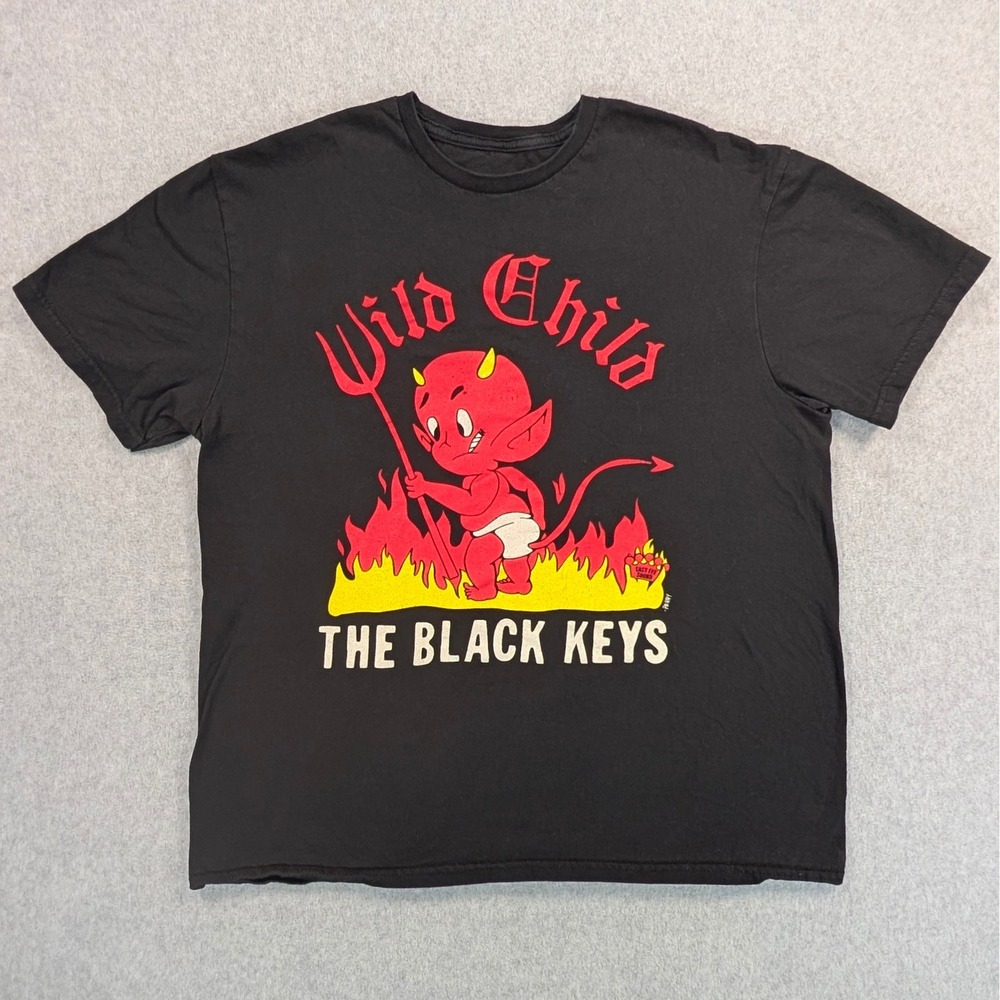 The Black Keys Dropout Boogie Tour 2022 Wild Child Devil Black T-Shirt Mens L